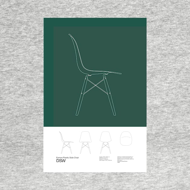 Eames DSW Chair Poster Mid Century Design - Minimal Design - Charles and Ray Eames by sub88